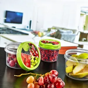 Комплект три кутии за храна с винтова капачка и уплътнител 0.28 л 0.5 л и 0.8 л