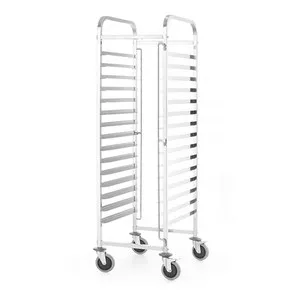 Количка за транспортиране на тави 60 см x 40 см KITCHEN LINE с големи колела