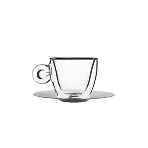 Термо чаша за капучино със стоманена чинийка BORMIOLI ROCCO DRINK&DESIGN 165 мл 2 бр