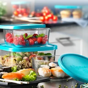 Комплект стъклени кутии квадрат 3 бр BORMIOLI ROCCO FRIGOVERRE 15 см 19 см и 22 см