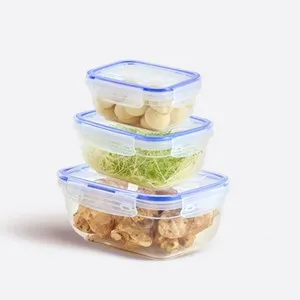 Комплект от три броя кутии за храна с четиристранно затваряне 0.5 л 0.9 л 1.5 л