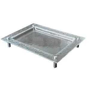 Правоъгълно плато за презентация с крачета 3D GLASSWARE 40 см h 5.5 см и h 7.5 см