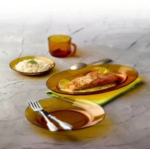Овално плато Duralex Vermel Lys Amber 36 см