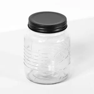 Буркан с черна капачка нисък OLD FASHINONED 0.25 л и 0.5 л