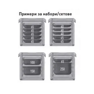 Термо кутия за многократна употреба за пренасяне на храни в гастро контейнери GN 1/1 с 5 реда