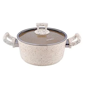 Тенджера със стъклен капак GRANITE крем Ф 20 см Ф 22 см Ф 24 см и Ф 26 см