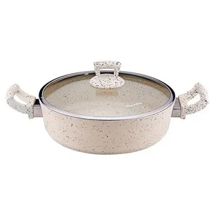 Тенджера плитка GRANITE крем Ф 26 см и Ф 28 см