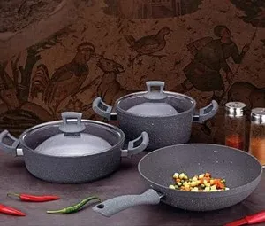 Тава кръг с незалепващо покритие GRANITE сива Ф 30 см
