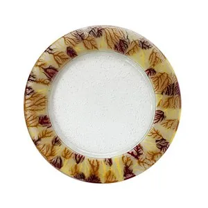 Чиния с декор 3D GLASSWARE CORAL RIM RED Ф 32 см