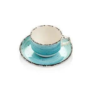 Чашка с чинийка за чай Gural Turquoise 230 мл