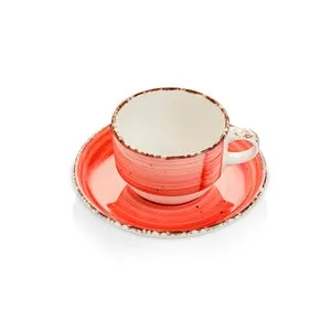 Чашка с чинийка за чай Gural Red 230 мл