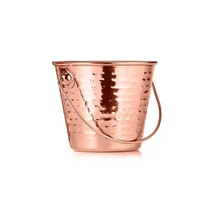 Мини кофичка за сервиране с релеф CHARM Медна Ф 10.75 см и Ф 13.25 см