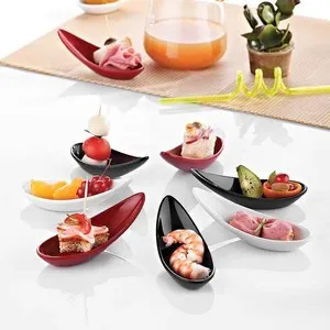 Лъжица за сервиране на хапки и сосове Happy Chef Черна 18 мл
