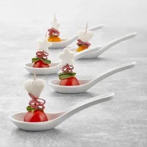 Лъжица за сервиране на хапки Happy Chef Бяла 18 мл
