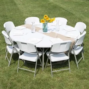Кръгла кетъринг маса със сгъваем плот Ф 122 см