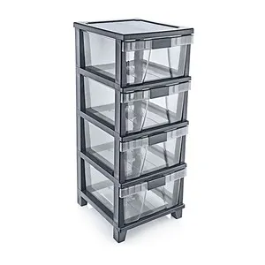 Шкаф с прозрачни чекмеджета 4 бр HOME