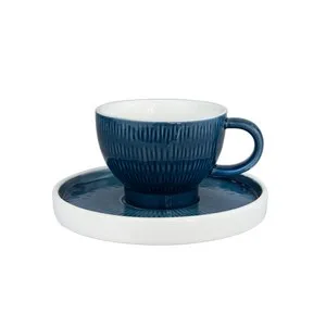 Чаша с чинийка за кафе Horecano Hella Steel Blue 200 мл