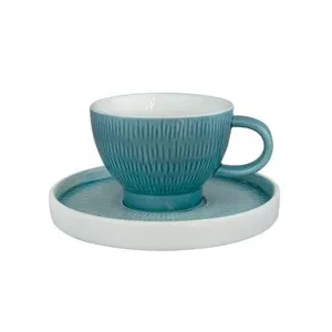 Чаша с чинийка за кафе Horecano Hella Light Summer Blue 200 мл