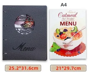 Корица за меню с клипс за джобове Сива 31.5 см