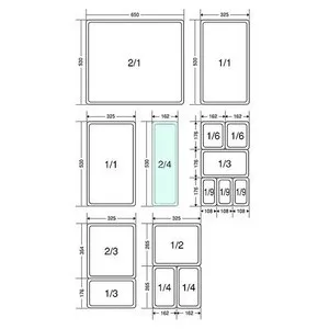 Гастро контейнер GN 2/4 OZTI h 2 см h 4 см и h 6.5 см